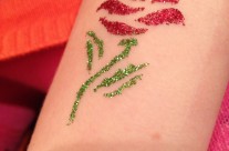 Rose glitter tattoo