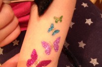Butterflies glitter tattoo