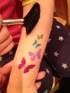 Butterflies glitter tattoo
