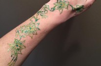 Freehand glitter arm